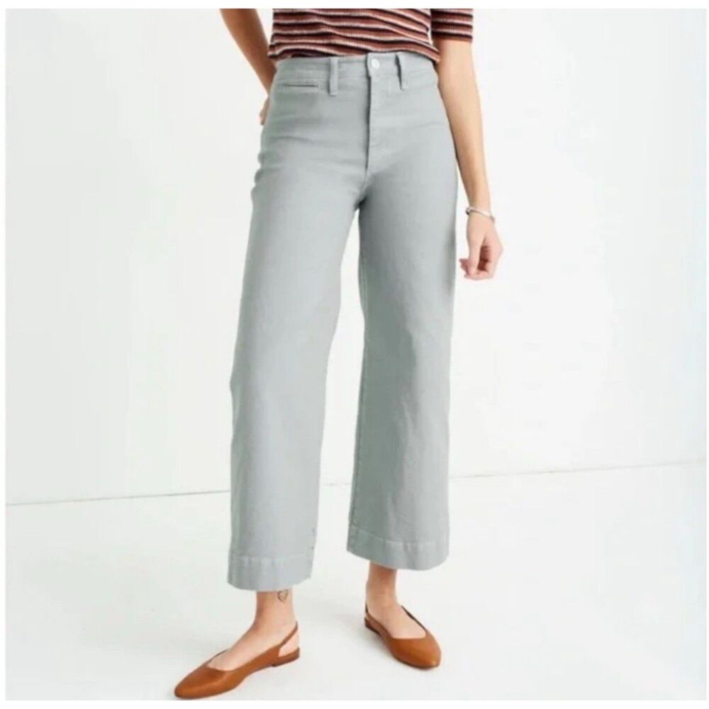 Madewell Slim Emmett Wide Leg Crop sz 27 in Dusty Pool